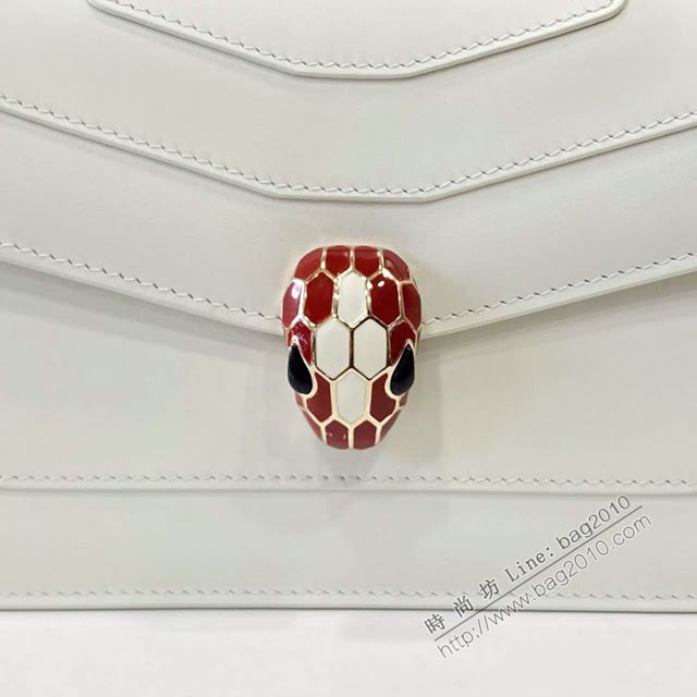 Bvlgari女包 寶格麗單層新品撞色 Serpenti Forever斜挎包 小號白色鏈條女包  fyd1466